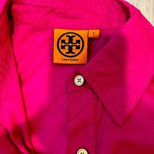 Tory Burch, pink lightweight, long sleeve blouse